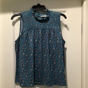 Mello day smocked floral tank